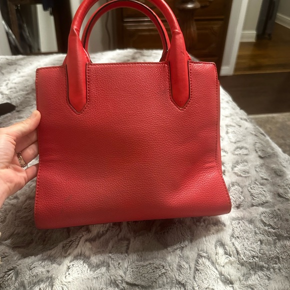 Kate Spade Red Satchel with Woven Design. USED condition. See pictures. - Picture 2 of 6
